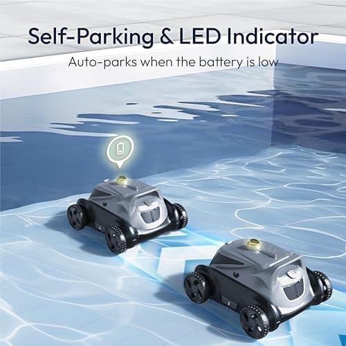Bubot 500P Cordless Robotic Pool Cleaner, Pool Vacuum with Ultra-Strong Bluehole Suction, Dual Motors, DirtLock 2.0, Self-Parking, 140-Min Runtime for Above-Ground Flat Pools up to 1,076 Sq.Ft