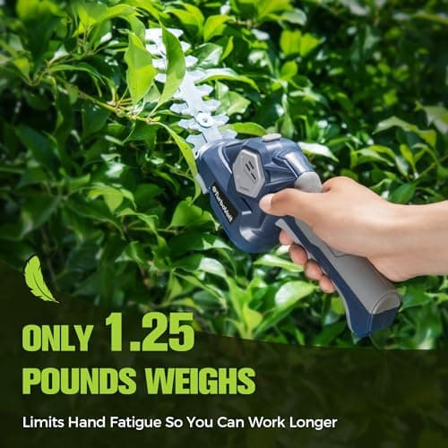 Cordless Grass Shear & Hedge Trimmer, Electric Shrub Trimmer - 2 in 1 Handheld Grass Cutter, Hedge Shear for Garden, Lawn, Rechargeable Lithium-Ion Battery and Type-C Cable Included