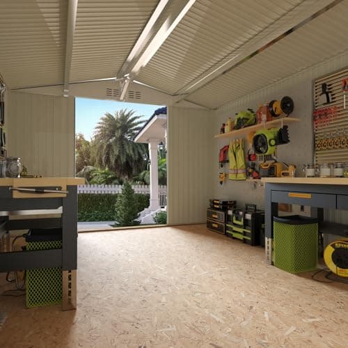 Metal Storage Shed,Outdoor Storage Building 10x12,Large Backyard Shed with Lockable Doors,Waterproof Outside Storage Sheds
