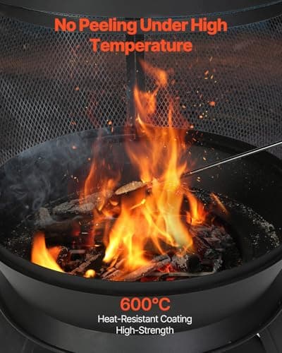 VEVOR Chiminea, 22 Inch Outdoor Wood Burning Firepit, Iron Spherical Fireplace for BBQ & Warming, Wooden Fire Pit with Grill Mesh, Chimney Coat & Rustproof Chiminea Lid, for Patio, Garden, Backyard