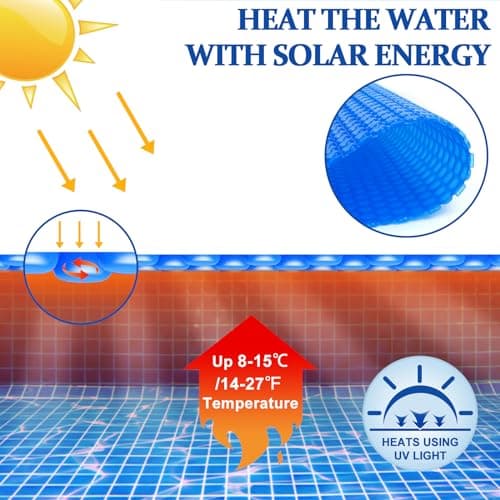 Solar Hot Tub Spa Bubble Cover Blanket for 6 7 Ft Round Inflatable Hot Tub Spa Pool Thermal Insulation Floating Bubble Wrap Covers Blankets(6 Ft)