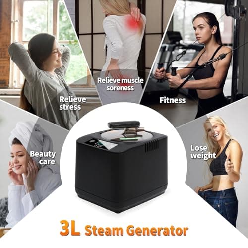 Portable Sauna Steamer Machine with Remote Control, 3L 1200W Upgrated Steam Generator for Sauna, 9 Levels, 120 MIN Timer, for Home Spa Sauna Accessories