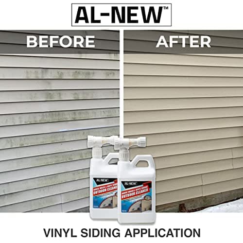 AL-NEW Outdoor Cleaner | Versatile Outdoor Cleaner 64oz Hose End Sprayer (Pack of 2) (House Wash & Vinyl Siding Outdoor Cleaner)