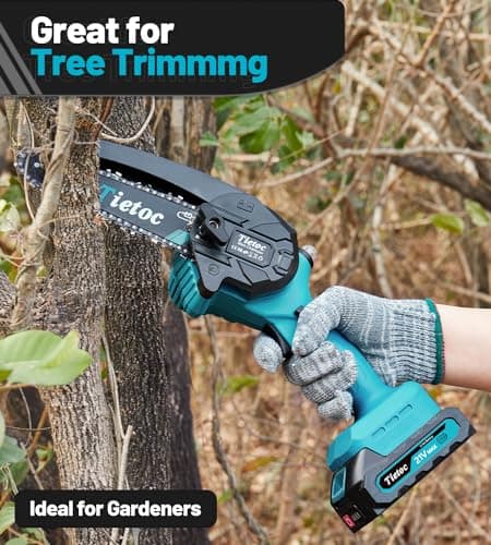 Tietoc Mini Chainsaw 6 Inch Cordless, Portable Electric Chain Saw Small Handheld Battery Powered Super Saws, Tools for Household & Garden, Gifts for Men Dad Husband Fathers Him Her Women Mom 2025