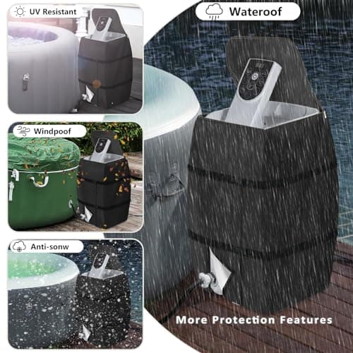 Hot Tub Spa Heater Pump Cover,Waterproof Hot Tub Insulated Pump Cover for Multiple Brands (Black,Square)