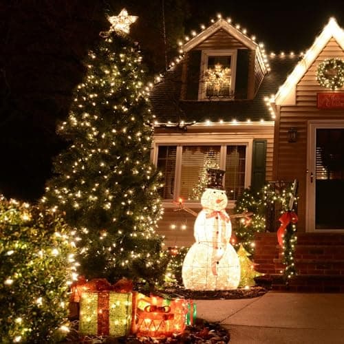 TW SHINE Warm White Christmas Lights, 20FT 100 Count Incandescent White Wire Christmas Tree Lights, Waterproof Xmas String Lights for Outdoor Indoor Home Party Decorations