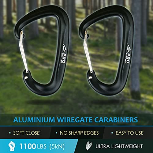 Hammock Straps and 2 Carabiners, 30+2 Loops, 1200lbs Breaking Strength (500lbs Rated) | 100% Non-Stretch, Lightweight, Portable Camping - Quick, Easy Setup | Heavy Duty + Tree Friendly