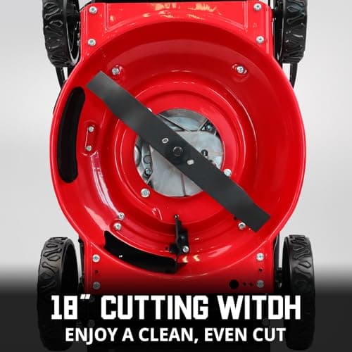PowerSmart Lawn Mower Gas Powered, 18-Inch 144cc Engine 3-in-1 Walk-Behind Push Lawn Mower, Oil Included