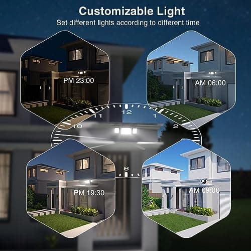 Onforu 55W Smart LED Flood Lights Outdoor, 5500LM, Tunable 2700K-6500K, APP Control, WiFi Alexa Security Lights with Timer & Adjustable 3 Head, IP65 Waterproof for House, Yard, Porch, Garage, Backyard