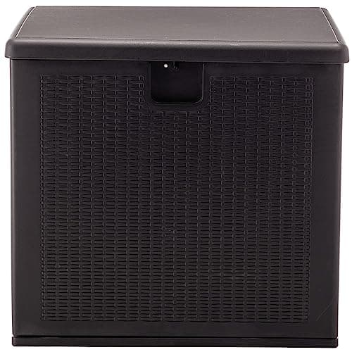 BTEXPERT 80 Gallon Large Deck Box Outdoor Storage Container for Patio Furniture Garden Tools Cushions Pool Supplies Sports Equipment Waterproof Lockable Steel Metal insert rod UV Resistant Resin