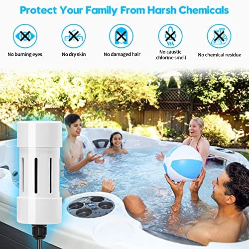 Salt Chlorine Generator, Briidea Chlorine Generator with USA-Made Titanium Cell, Ideal for Hot Tubs & Swim Spas Up to 2000 Gallons, Chemical-Free & Cost-Effective Maintenance