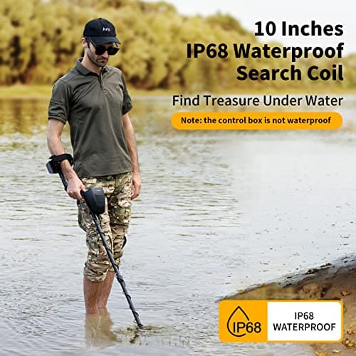 SAKOBS Metal Detector for Adults - High Accuracy Metal Detector with Discrimination Mode & Distinctive Audio Prompt and LCD Display Waterproof Search Coil for Treasure Hunting Beginners Professionals