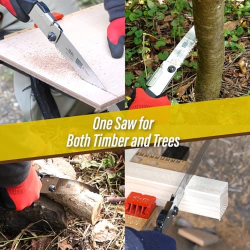 SUIZAN Japanese Folding Saw 8.3" Versatile for Wood - Compact Handsaw Pruningsaw Garden Woodworking DIY Tools