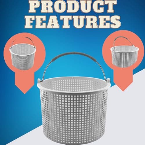 Swimables Pool Skimmer Basket for Inground Pool Compatible with Hayward Skimmer Basket and Pool Filter Basket SP1082CA | Built-in Brass Weight | 316 Stainless Steel Handle & Convenient Rubber Grip