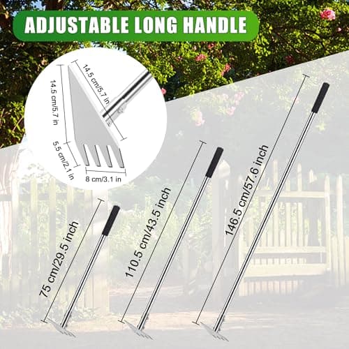 Dual Headed Hoe Garden Tool, 29.5"-57.7" Adjustable Long Handle Hoe Garden Tool, Stainless Steel Hoe Cultivator Gardening Tool, for Gardening Planting, Weeding, Digging, Loosening Soil