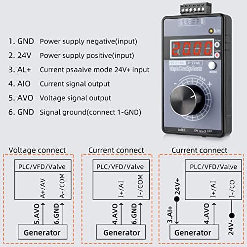 Koolertron 0/4-20mA DC 0-10V Signal Generator,2-IN-1Portable Mini Function Generator Built-in 1000mAh Rechargeable Battery,Analog Generator with 4-Digit LCD Display,Accuracy 0.01,for PLC/Panel Testing