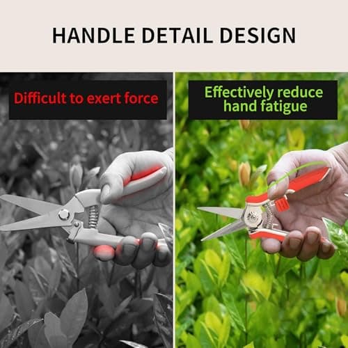 FLORA GUARD Pruning Shears with Zinc Alloy Handle, 6.5 Inch Garden Shears with Thicker Steel Blade, Comfort Rubber Grip, Safety Lock, Heavy-Duty Hand Pruner for Plants in Grow Tents and Hydroponics