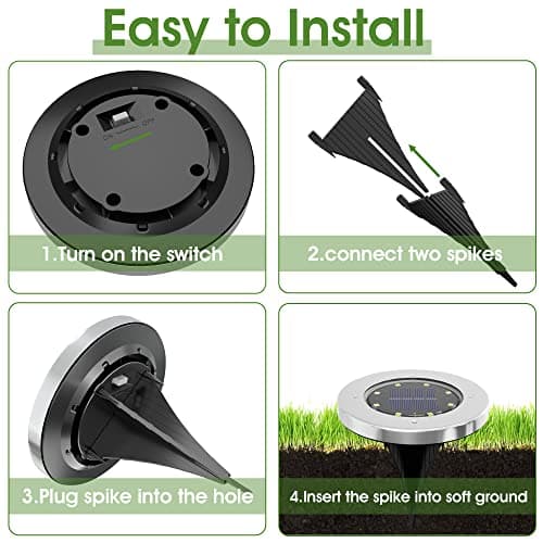 INCX Solar Lights for Outside,12 Pack Solar Lights Outdoor Waterproof, Solar Garden Lights Landscape Lighting for Patio Pathway Lawn Yard Deck Driveway Walkway, Cold White