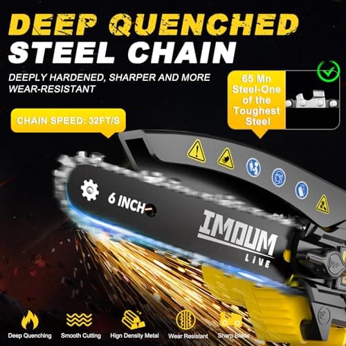 IMOUMLIVE 2-IN-1 Cordless Pole Saw & Mini Chainsaw, 21V 3.0Ah Battery Powered 6 Inch Electric Pole Chainsaw, 6.6 LB Lightweight, 15.2-Foot MAX Reach Pole Saw for Tree Trimming