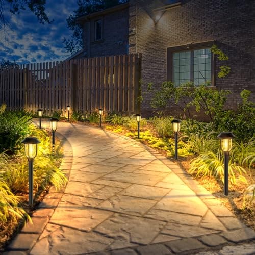 10 Pack Solar Pathway Lights Outdoor Waterproof, Dusk to Dawn Auto On/Off LED Garden Lights, Easy Installation Landscape Lighting for Yard Garden Lawn Driveway