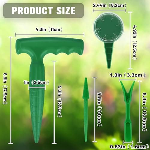 4Pcs Bulb Planter Tool - Widger and Dibber for Planting - Garden Dibber Tool for Vegetable and Flowers Seeding Easy Transplanter