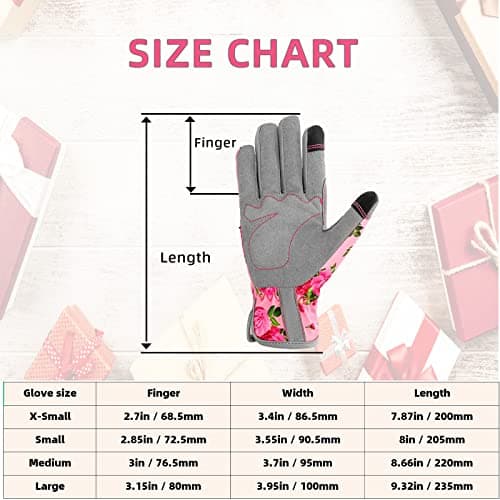 Leather Gardening Gloves for Women, Flexible Breathable Garden Gloves,Thorn Proof Working Gloves for Weeding, Digging and Pruning, Medium, Pink