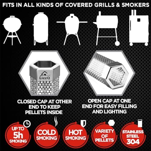 Premium Pellet Smoker Tube 12" (Set of 2) - 5 Hours of Billowing Smoke, Hot or Cold Smoking, for Any Grill or Smoker, An Easy and Safe Way to Provide Smoking, Free eBook Grilling Ideas & Recipes