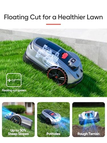Sunseeker X3 Plus Robot Lawn Mower no Wire,0.3 Acre/13,000 Sq. Ft,Smart APP Control, AI & RTK Navigation, 6 Muti-Zone, Path Planning, for Small/Medium Yards