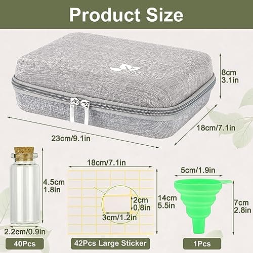 【40 Slots】 Seed Storage Organizer, Sturdy Seed Organizer Storage Box with Dual Zipper Bag and 42Pcs Label Stickers, Glass Seed Storage Container for Flower Vegetable Plants Garden Seeds Saving