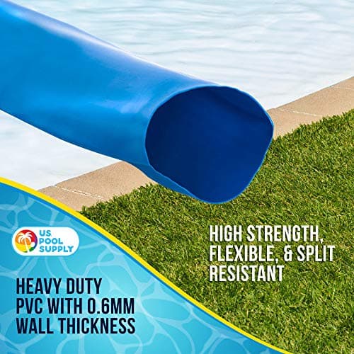 U.S. Pool Supply Pool Backwash Hose 1.5" x 100' - Heavy-Duty Pool Drain Hose, Filter Pump Water Drainage, Sump Pump Discharge, Inground Draining - Flexible Lay Flat, Clamp