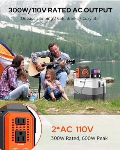 Solar Powered Generator 300W Rated, Portable Sola Generator Power Station with Solar Panels 40W Included, 220Wh Sola Power Bank with AC Outlet 110V Pure Sine Wave for Home Use Camping Outdoor