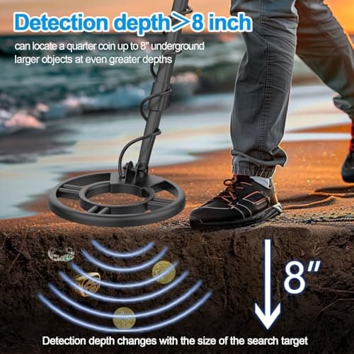 OMMO Metal Detector for Adults With Adjustable Stem, 5 Detection Modes, Higher Accuracy Gold Detector, IP68 Waterproof Coil for Detecting Treasure