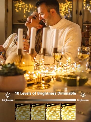 4 Pack 100 LED Fairy Lights Battery Operated with Remote, 33FT Waterproof Twinkle Lights with Timer & 8 Modes, Fairy String Light Outdoor Indoor for Bedroom Classroom DIY Christmas Decor (Warm White)