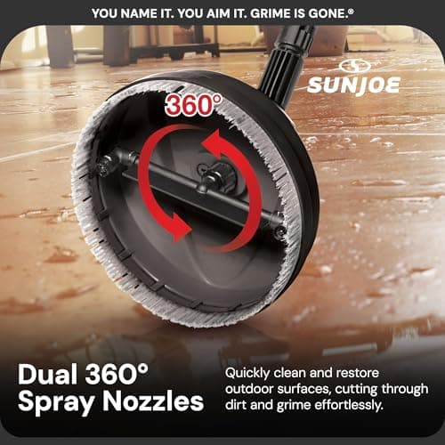 Sun Joe Portable 10 Inch Pressure Washer Attachment, Multi Surface, Green/Black