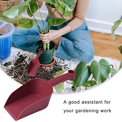 2 Pcs Garden Scoops PP Resin Hand Trowels Hanging Hole Design Shovel Scoops for Home Flower Soil Planting Digging Transplanting Compost Dog Food