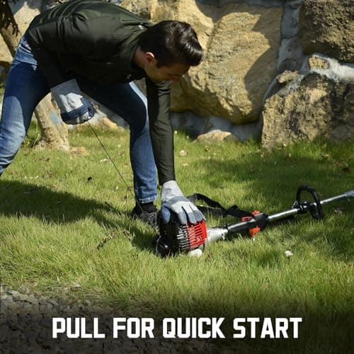 PowerSmart 25.4cc Gas Weed Wacker, 3-in-1 String Trimmer/Edger 16-Inch with 10-Inch Brush Cutter for Grass Cutting