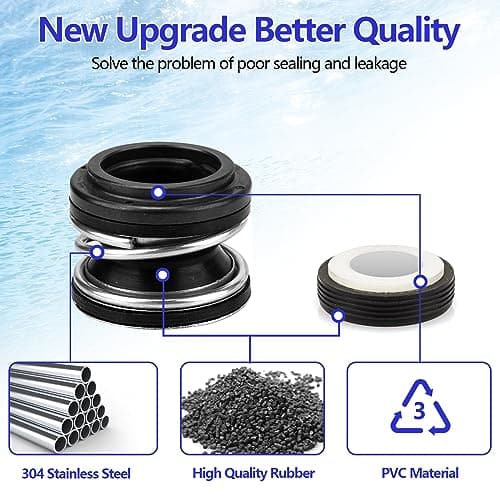 O-Ring Rebuild Repair Kit Compatible with Pentair SuperFlo, SuperMax Pool Pumps Parts, Includes US Seal PS-200 Shaft Seal, Water Slinger and O-Ring Lube, 2 Pump Union O-Rings, 2 Drain Plug O-Rings