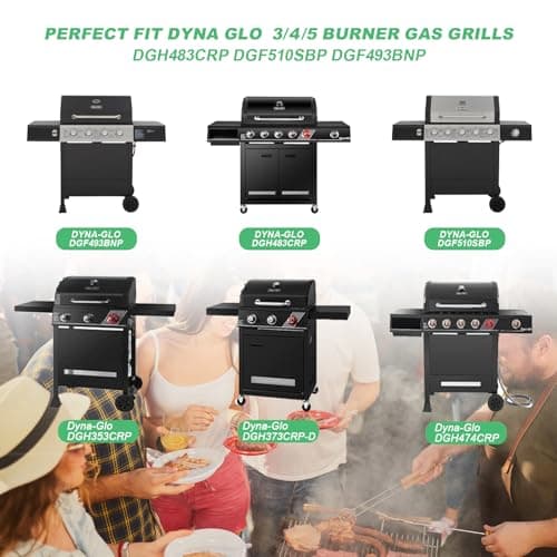 Grill Heat Plate Replacement for Dyna-Glo 5 Burner Grill DGH474CRP DGH485CRP,70-02-411 Heat Tent for DGH483CRP,Grill Heat Shield for Dyna-Glo 4 Burner DGH450CRP,3 Burner DGH373CR,5 Pack