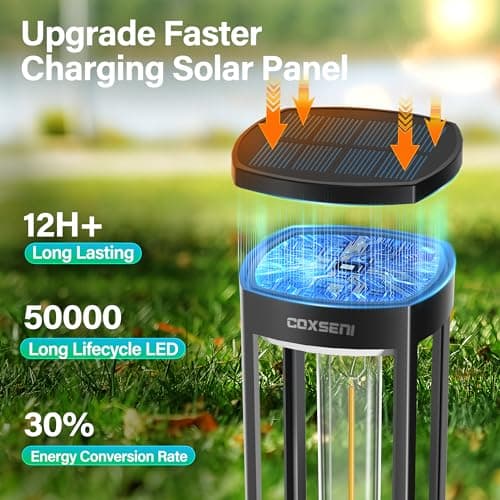 Solar Pathway Lights Outdoor 8 Pack, Bright Solar Path Lights Outside Waterproof, Sidewalk Lights Solar Powered Landscape Light for Walkway Driveway Lawn Patio Yard Garden