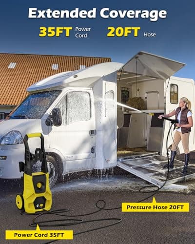 Electric Pressure Washer 4800 PSI 3.0 GPM High Power Washer with 4 Nozzles, 35FT Power Cord, Cleaning Machine with Foam Cannon for Cars Fences Driveways Patios Home Cleaning