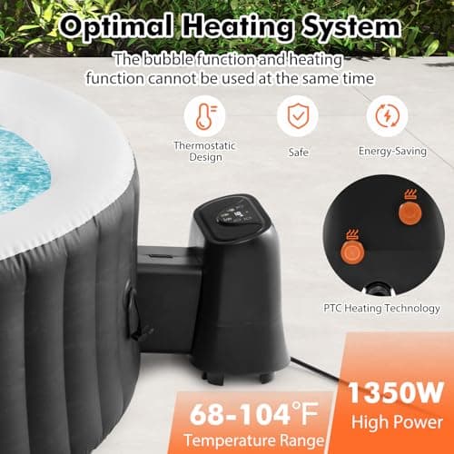 Goplus Electric Heater Pump for Inflatable Hot Tub, 1350W SPA Control Center for Bubble, Filtration & Heating, Water Heater Control with Touch Panel & LED Display, SPA Management System