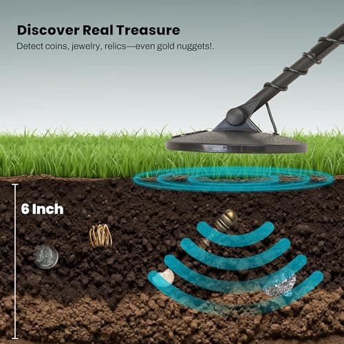 Bounty Hunter Gold Digger Metal Detector for Kids with Trash Elimination and Sensitivity Controls – Lightweight Design for Coins, Relics, Jewelry, and Gold Detection