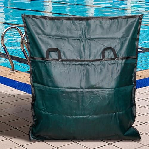 Adnee Pool Safety Cover Stowaway Bag with 4 Carry Handles,48x57 Inch Waterproof Pool Cover Storage Bag, Pool Cover Stowaway Bags for Pool Covers Packing