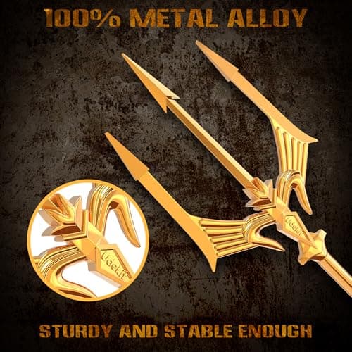 Metal Trident Spear 78 Inches Adjustable Length Cosplay Costume 3-Pronged Poseidon Weapon for Adult Women Men Halloween