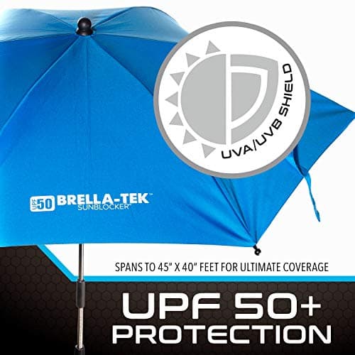 Franklin Sports All Position Umbrella with Universal Clamp – SIDELINE Brella-Tek – Sun Protection – UPF 50+