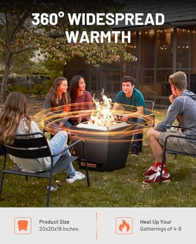 LEGACY HEATING Cyberpit One 20 inch Smokeless Fire Pit, w/Pull-Out Ash Pan, Portable Outdoor Firepits, Carry Handle for Backyard Patio Camping Bonfire, Stainless Steel, Black