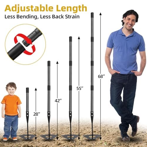 Hollow Garden Hoe - Heavy Duty Triangle Weed Hoes for Gardening,68" Adjustable Long Handle, Sharp Blade Hand Weeding Tool for Vegetable Gardens, Flower Beds, Lawn Edges & Tight Spaces