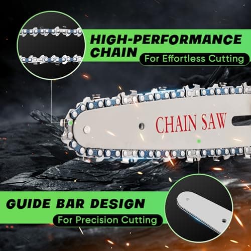 Saker Mini Chainsaw|6 Inch Chainsaw[2024 Upgraded]|Mini Cordless Electric Chain Saw|Small Handheld Portable Chainsaw Battery Powered Chain Saw for Tree Trimmer and Garden(1 Battery+2 Chains)