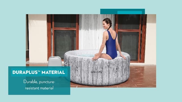 Bestway 2-4 Person SaluSpa Fiji Signature AirJet Inflatable Hot Tub Spa, 71" x 26" Round Portable Spa with 120 Soothing Jets and Insulated Cover