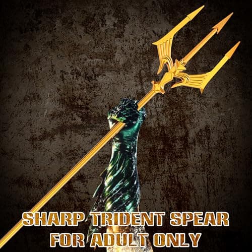 Metal Trident Spear 78 Inches Adjustable Length Cosplay Costume 3-Pronged Poseidon Weapon for Adult Women Men Halloween